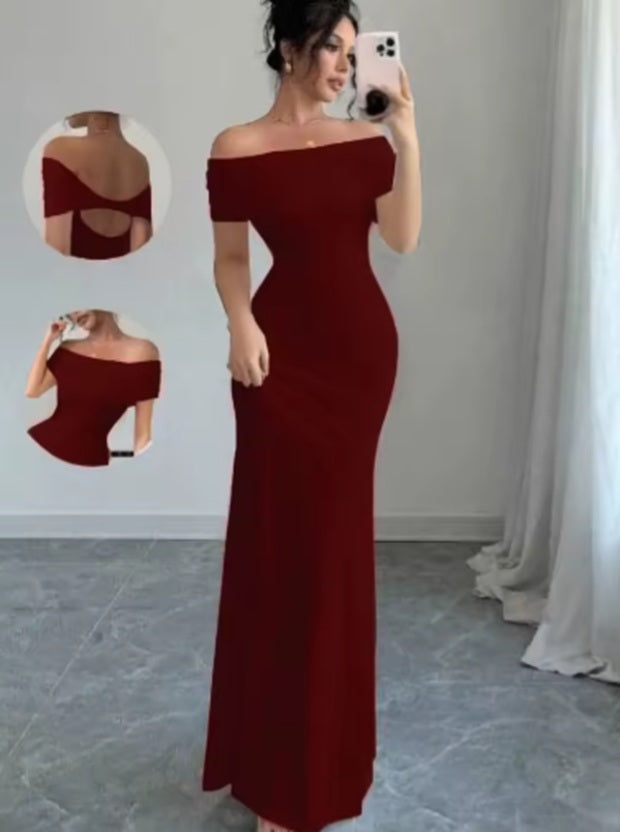 Vestido Lucia con hombros descubiertos, vestido Midi sexy bodycon sin mangas para mujeres, elegante vestido cóctel con vendas para salir por la noche