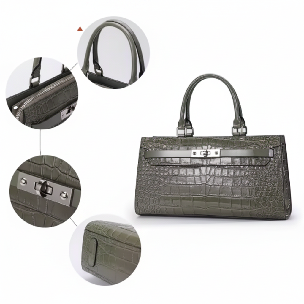 Bolso Sofia Croco de mano con estampado de cocodrilo para mujer Oblique Straddle