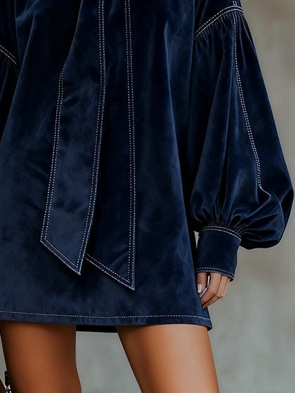 Tiphaine | Vestido mini de terciopelo con lazo