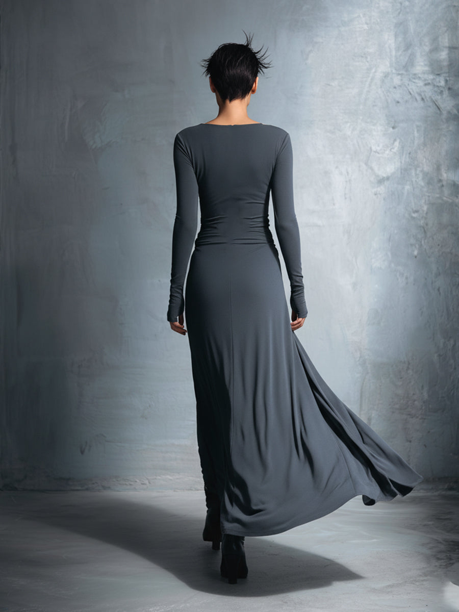 Naomie | Vestido maxi con nudo lateral