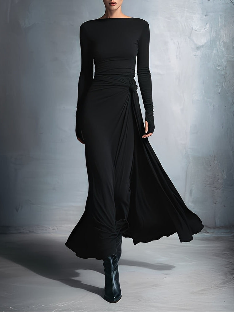 Naomie | Vestido maxi con nudo lateral