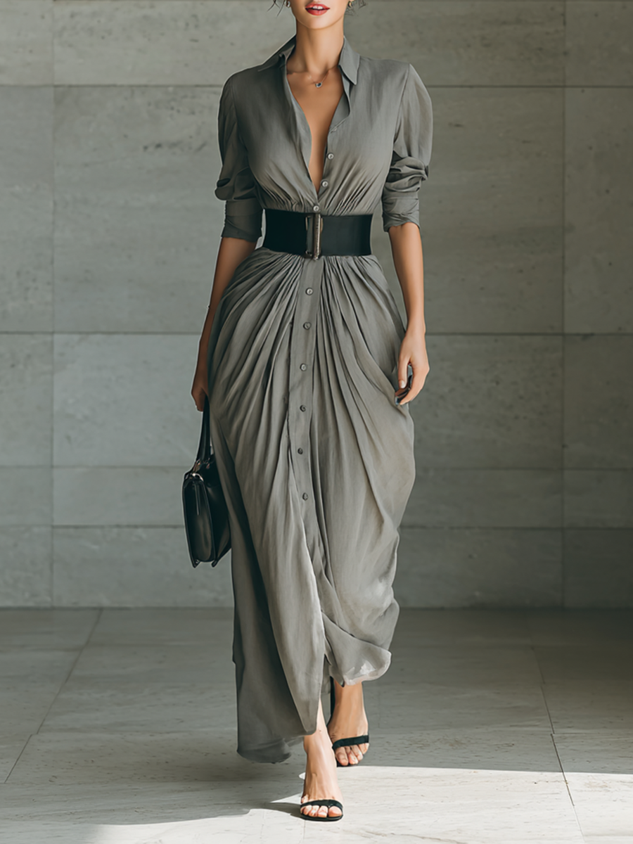 Zéphyrine | Vestido largo plisado