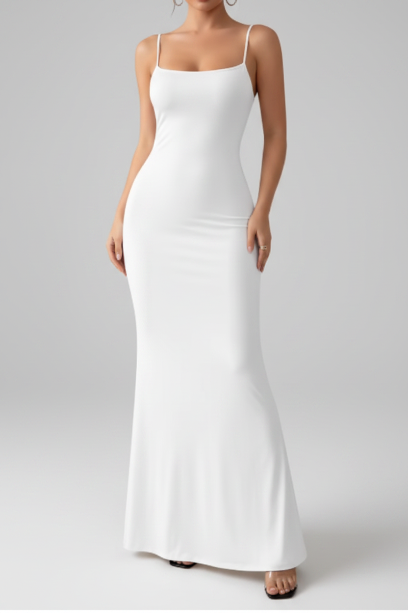 Vestido Lucia Noir Elegante de tirantes para verano, ropa urbana sin mangas Vestido bodycon sin mangas Vestidos casuales elegantes hasta los tobillos para fiestas