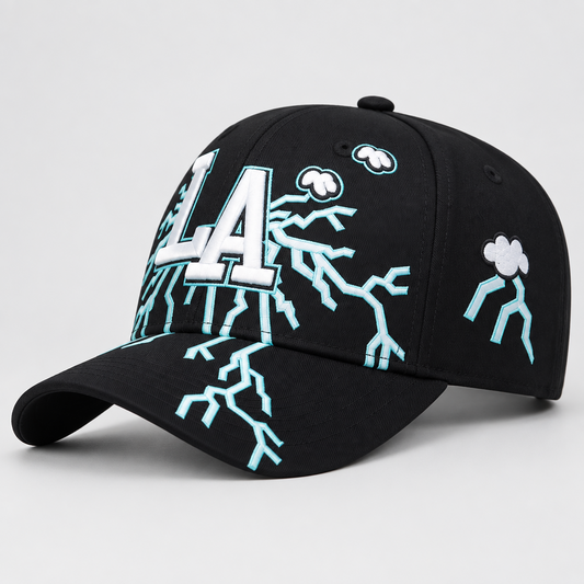 Gorras LA Thunder de béisbol con bordado unisex en Los Ángeles Con relámpagos Sombreros de Primavera Otoño Outdoor Casual Ajustables Protector Solar Gorra Deportiva