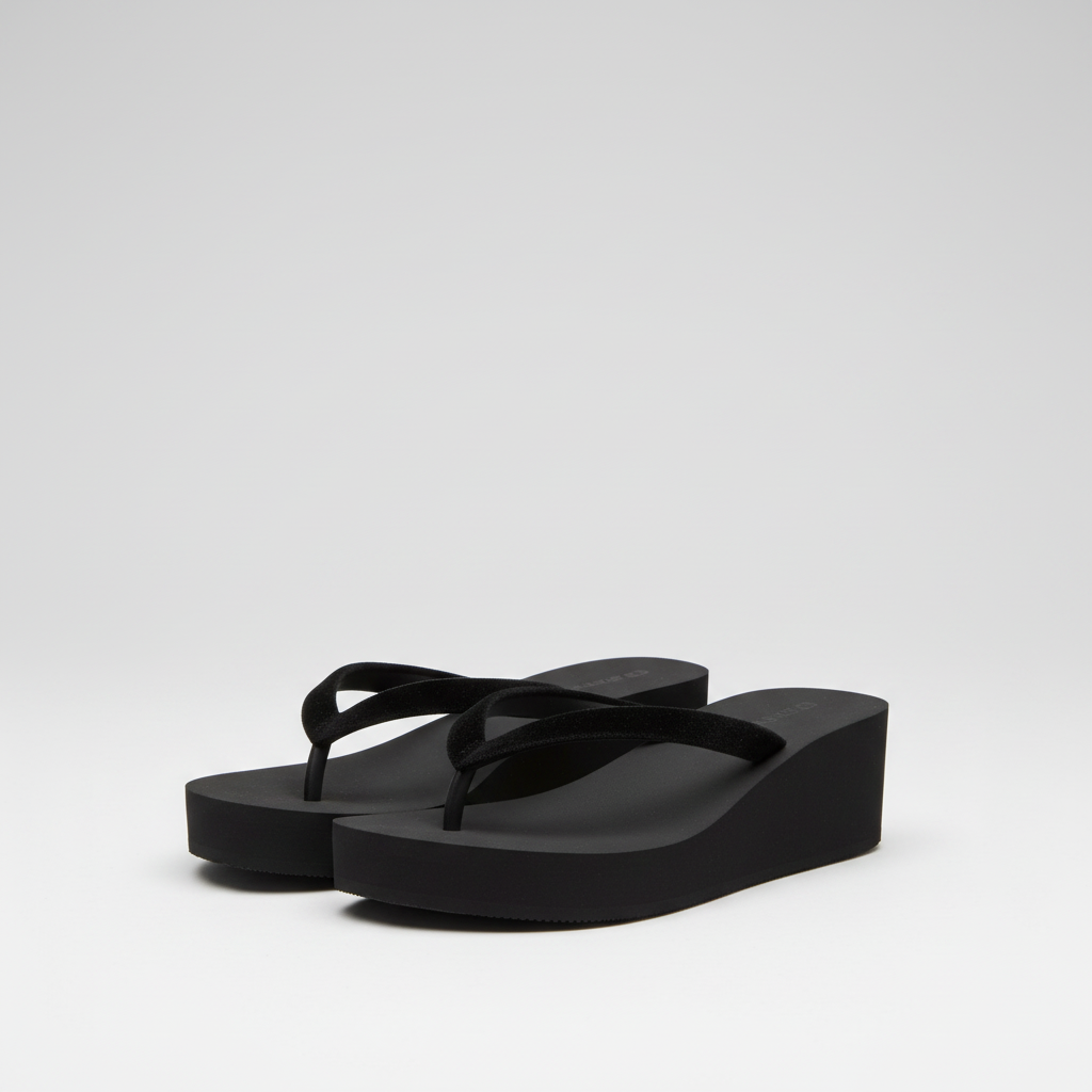 Chanclas Aura la platform de tacón de cuña para mujer, de verano, chancletas de playa de 5CM, chanclas de mujer,