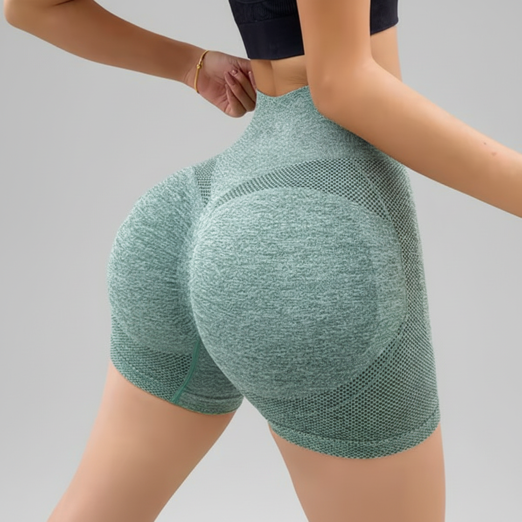 Nova Sport -Short de entrenamiento de corte ajustado con textura deportivo , de cintura alta