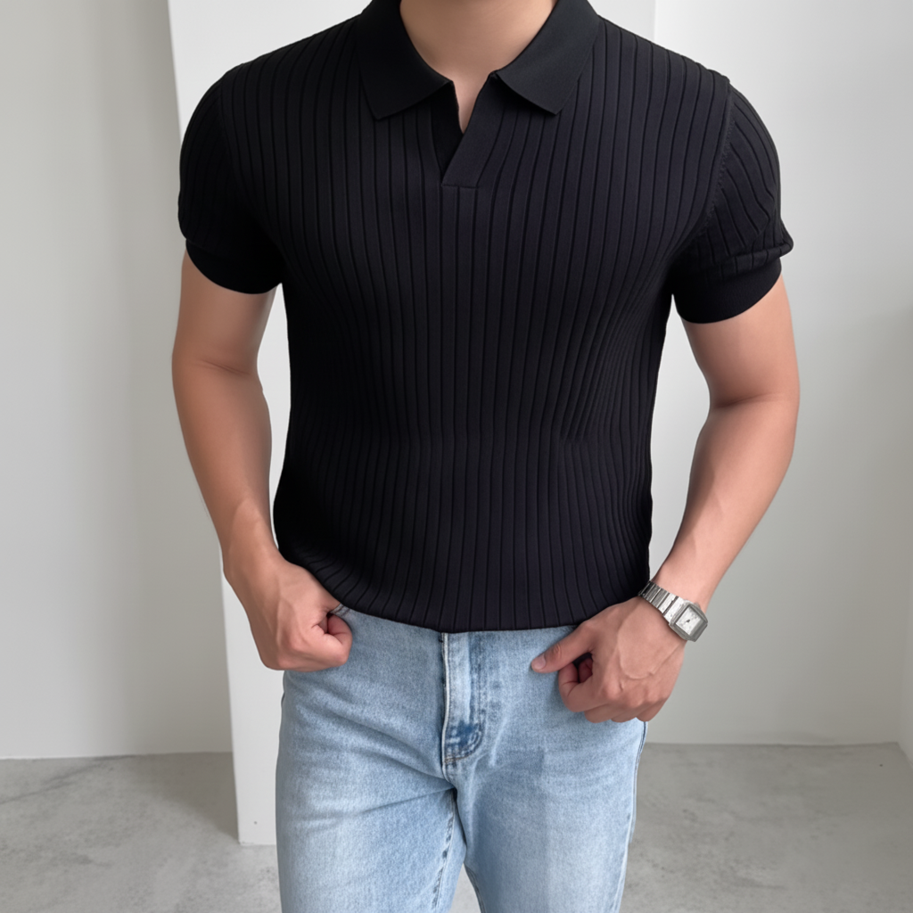 Camisa Riviera Premium tipo polo de manga corta ,con cuello abierto con botones con exclusividad y estilo masculino