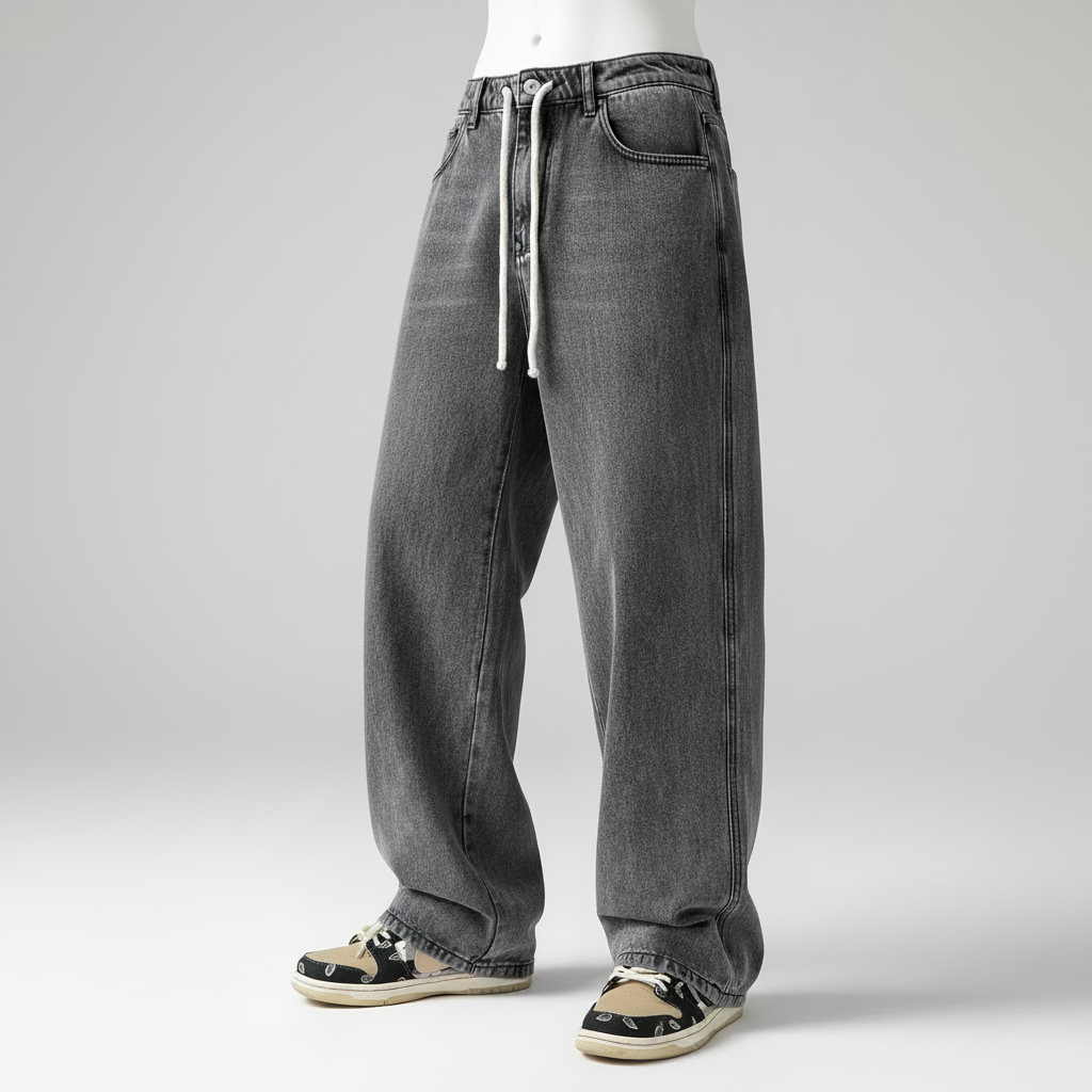 Jeans Oversize Graphite,diseño estilo baggy con acabado desgastado que aporta una apariencia autentica