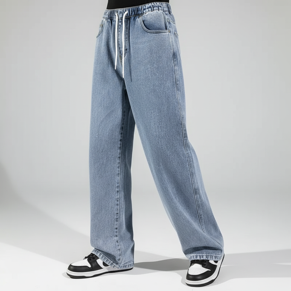 Jeans Oversize Graphite,diseño estilo baggy con acabado desgastado que aporta una apariencia autentica