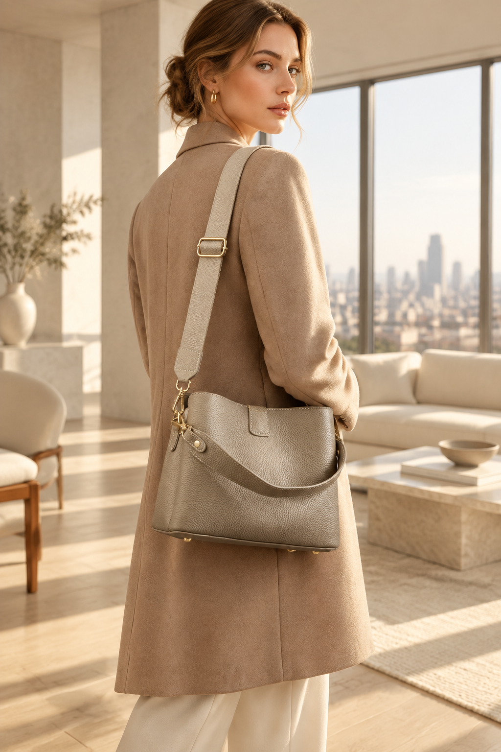 Bolso Elise de mujer 100% cuero genuino Bolso de hombro versátil de diseñador de lujo Bandolera para mujeres para desplazamientos Bolsa de mano femenina