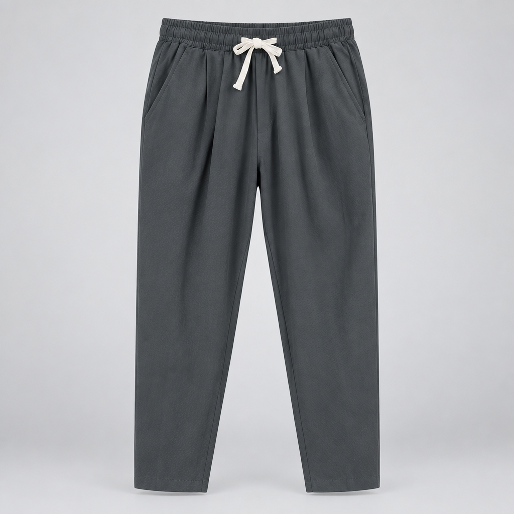 Pantalón Holgado para Hombre con Cintura Elástica y Cordón de Corte Relajado ,Un diseño cómodo y versátil para looks casuales de todos los días, su cordón en la cintura, una opción sencilla para combinar con camisetas y zapatillas.