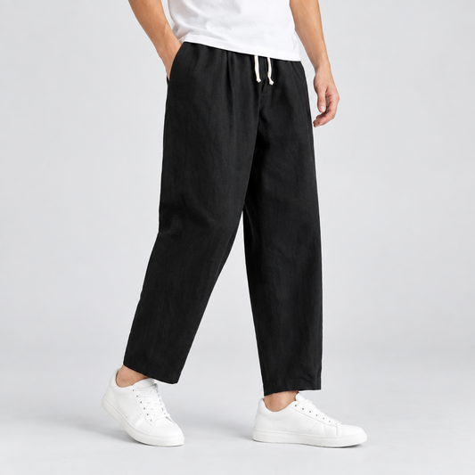 Pantalón Holgado para Hombre con Cintura Elástica y Cordón de Corte Relajado ,Un diseño cómodo y versátil para looks casuales de todos los días, su cordón en la cintura, una opción sencilla para combinar con camisetas y zapatillas.