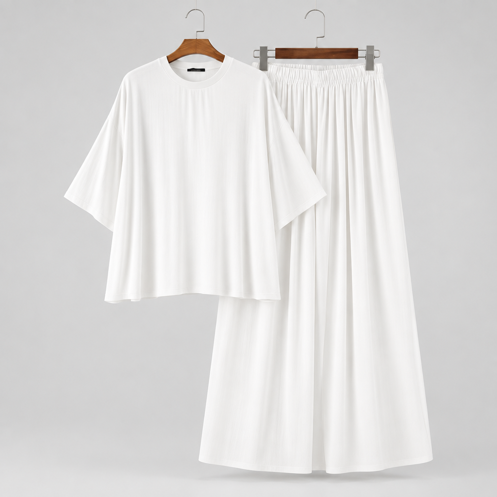 Conjunto Casual para Hombre de Camiseta Amplia y Pantalón ,Conjuntos a juego para hombres