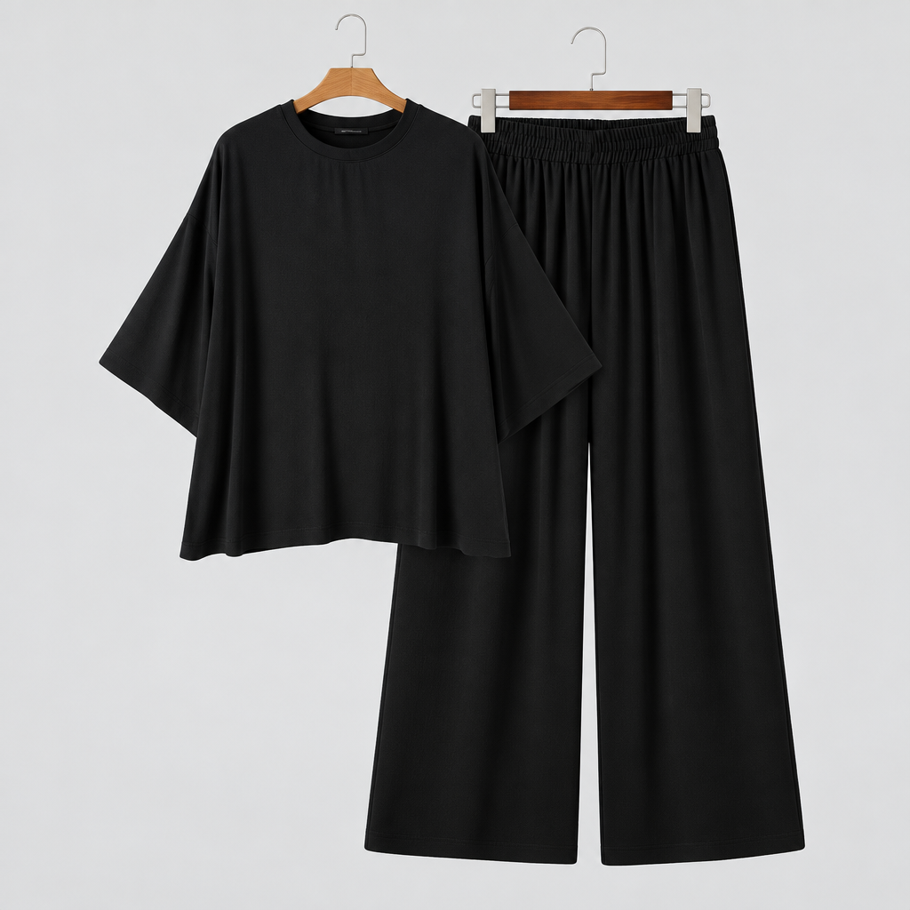 Conjunto Casual para Hombre de Camiseta Amplia y Pantalón ,Conjuntos a juego para hombres