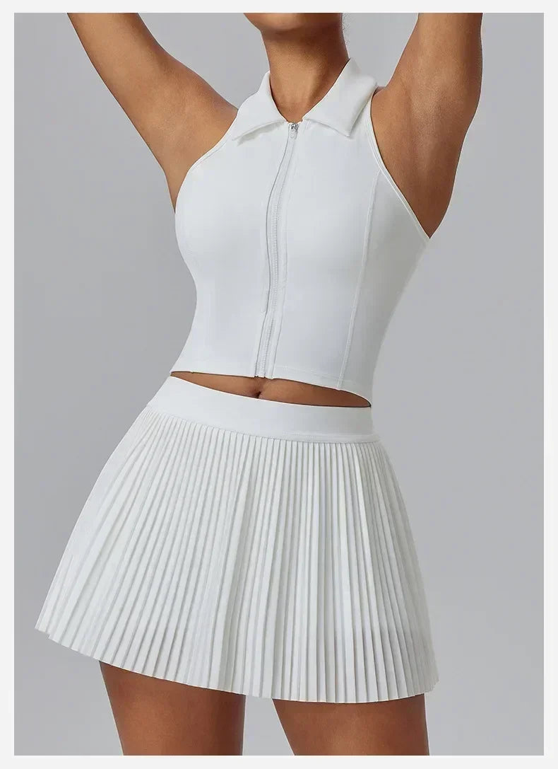 Falda deportiva Fitness Half-body Pleated Skirt Shorts