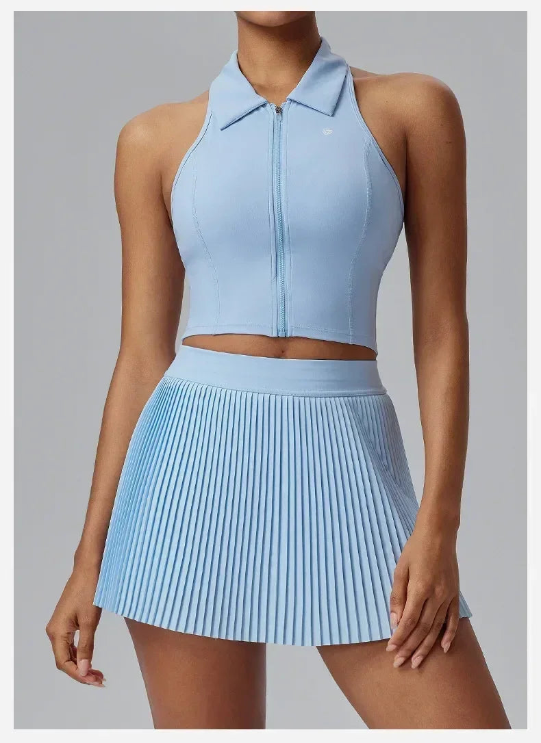 Falda deportiva Fitness Half-body Pleated Skirt Shorts
