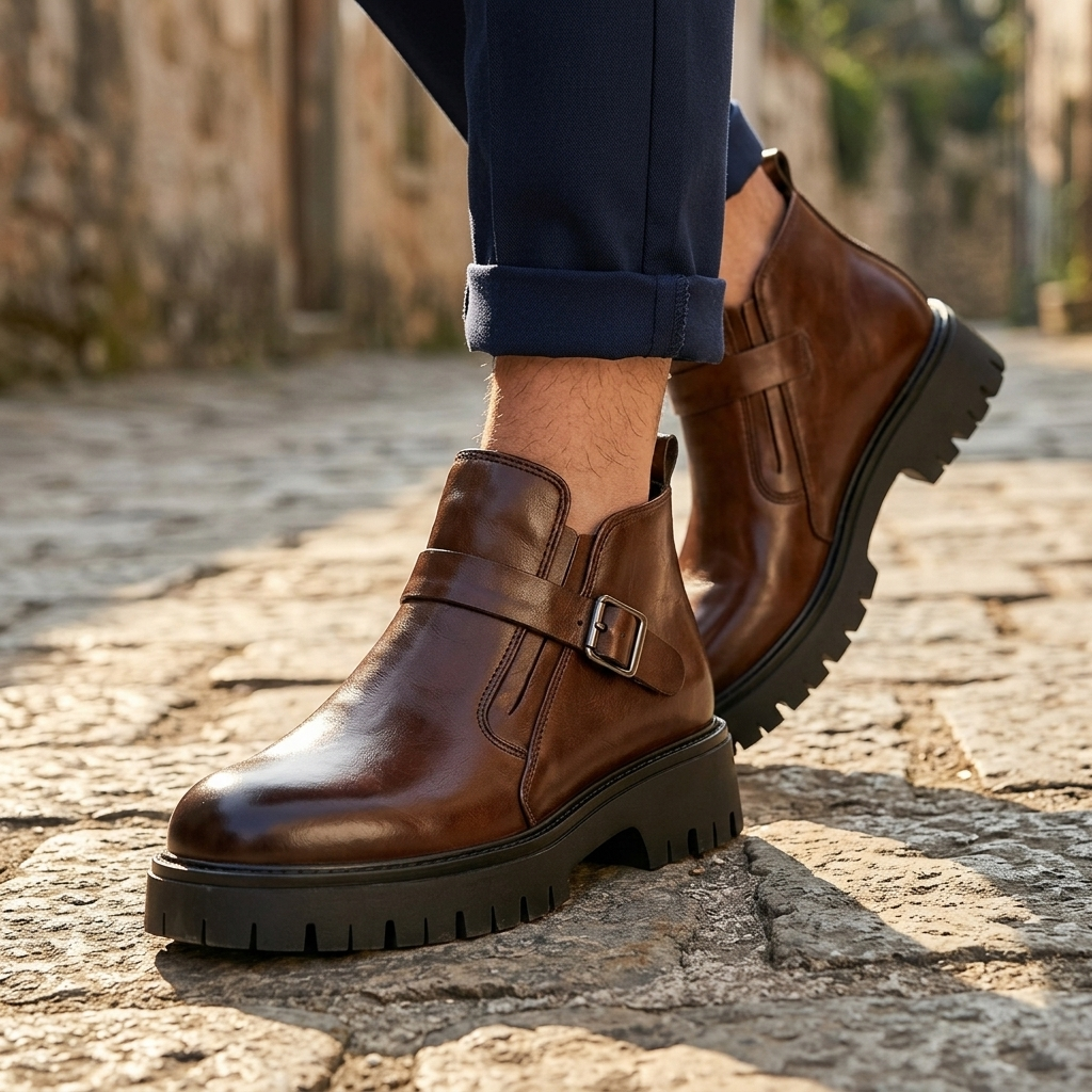 Hudson | Botas de piel con hebillas