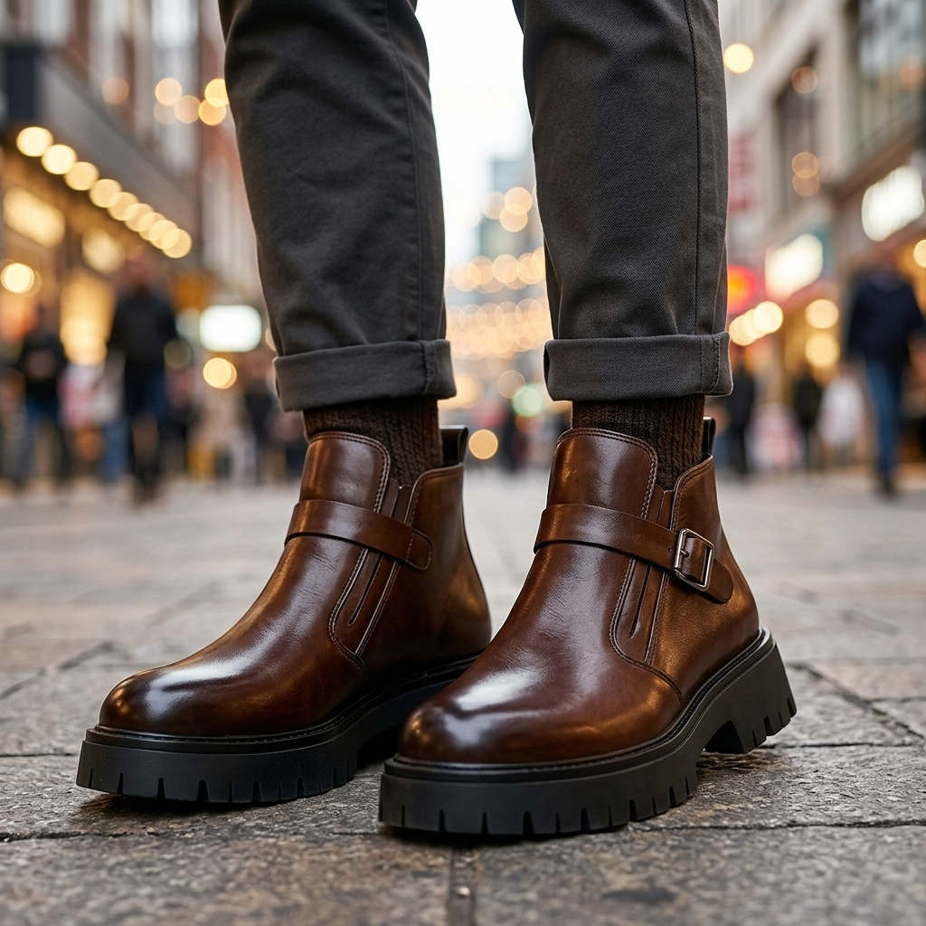 Hudson | Botas de piel con hebillas