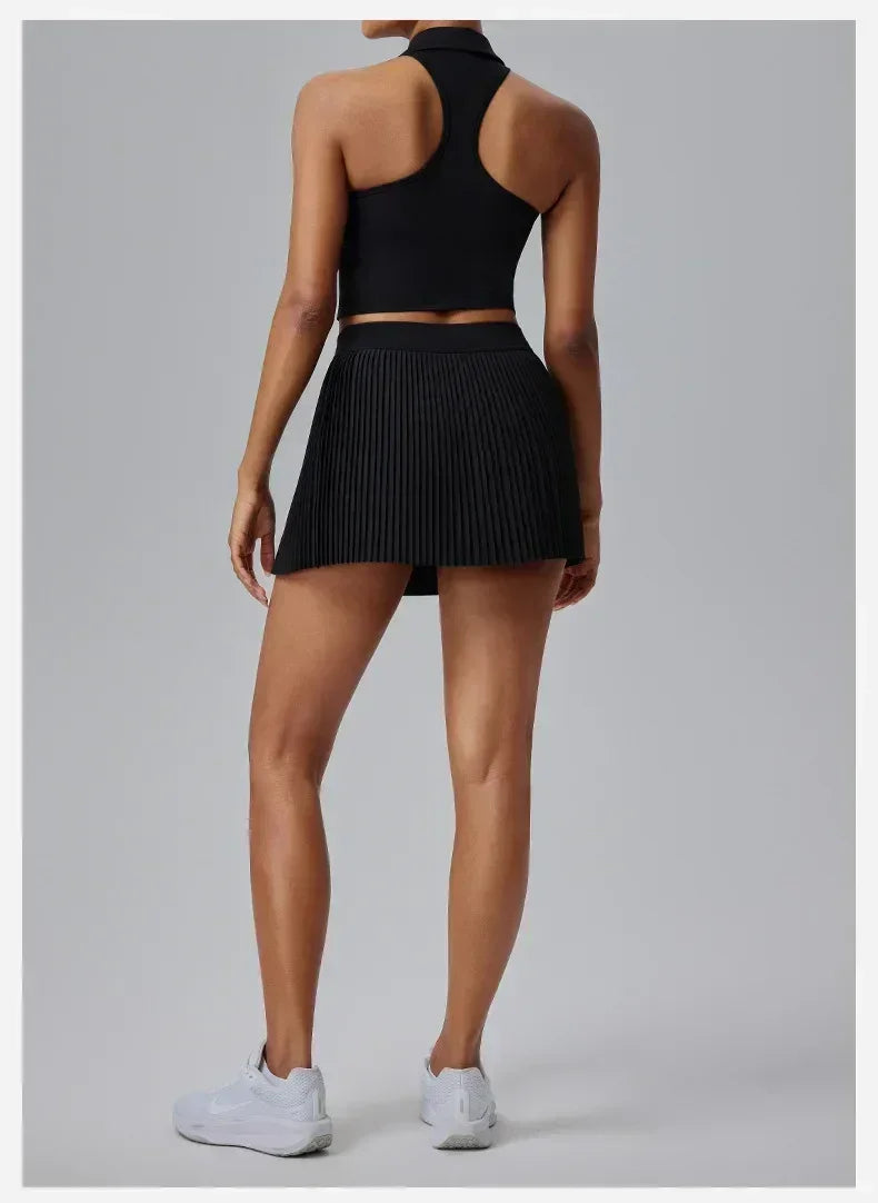 Falda deportiva Fitness Half-body Pleated Skirt Shorts