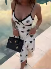 Vestido de Baile Maxi Chic Chictar 2026 con estampado floral con escote en V sin espalda Bodycon Maxi Vestido de Graduación Primavera Verano Ropa de Mujer Festival de Fiesta de Cumpleaños